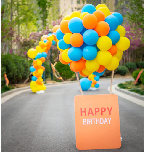 DIY Party Balloon Garland Kit,129 Pcs Yellow Orange and Blue Balloon Arch Kit for Wedding Birthday Graduation Anniversary Bachelorette Party Baby Shower Party Background Decorations