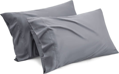 Bedsure Bamboo King Size Pillow Cases 2 Pack - Grey Cooling Pillowcases Set of 2 with Envelope Closure, Cool and Breathable Pillow Case, 20x40 inches