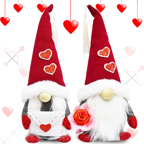 2 Pcs Mother's Day Gnome Doll Plush Decorations, Faceless Tulip Doll Gifts Bedroom Living Room Desktop Decoration Kitchen Decor, Scandinavian Tomte Nisse Swedish Gnome Tiered Tray Decor for Mom