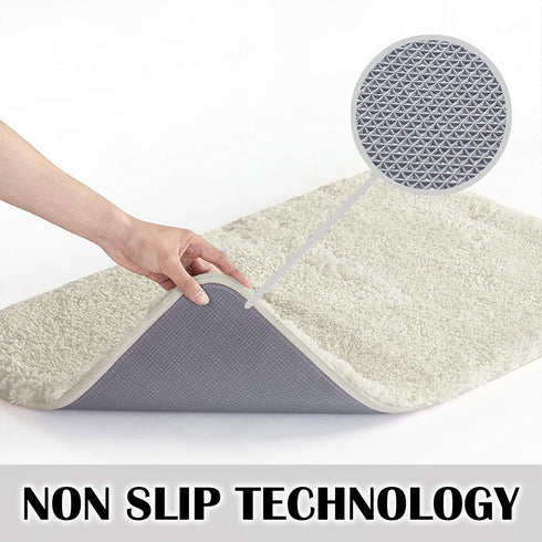 Suchtale Large Bathroom Rug Extra Soft and Absorbent Shaggy Bathroom Mat Machine Washable Microfiber Bath Mat for Bathroom Non Slip Bath Mat Bathroom Floor Mats Rubber Back (24 x 40 Ivory)