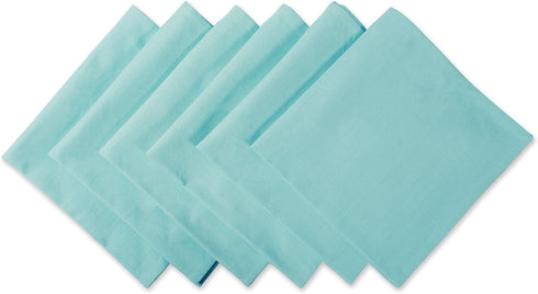 DII Solid Napkin Set Collection, 20x20, Aqua, 6 Piece