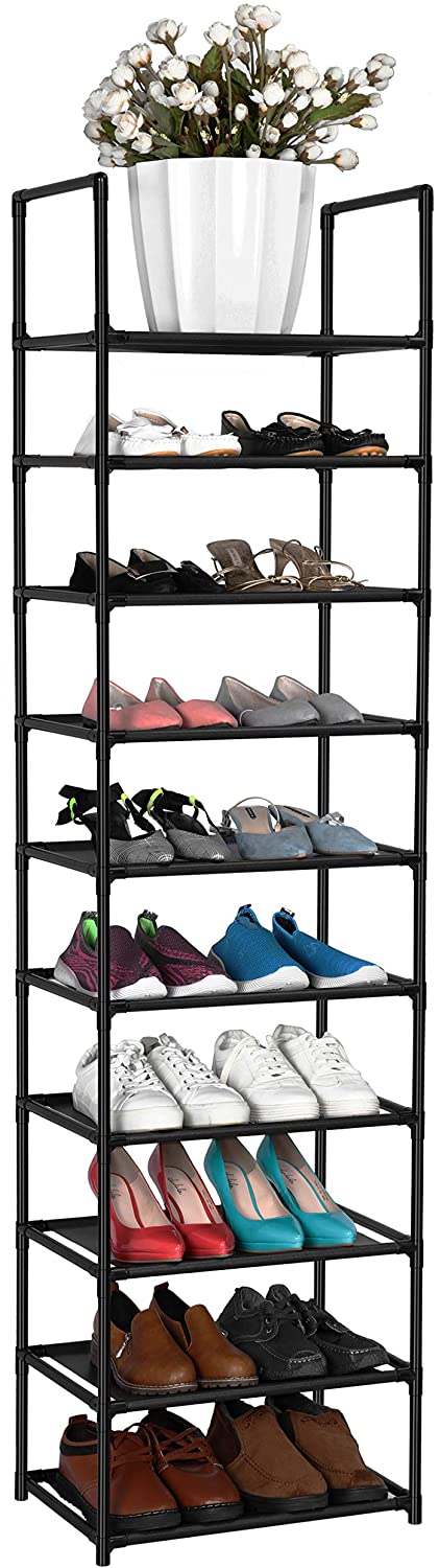 FIDUCIAL HOME 10 Tiers Shoe Rack 20-25 Pairs Sturdy Shoe Shelf