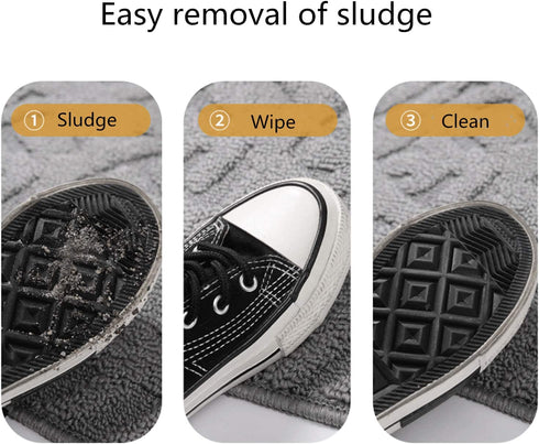 Smabee Indoor Doormat Front Door Mat 17"x28", Keeps Your Floors Clean, Half Round Entrance Mat for Outdoors Toilet Patio Kitchen Bedroom (Gray 3Pcs)