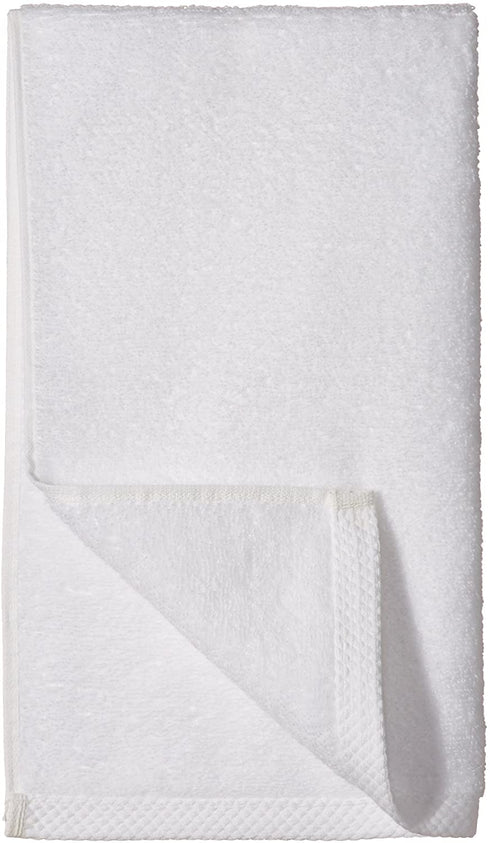 Amazon Basics Quick-Dry Hand Towels - 100% Cotton, 8-Pack, White