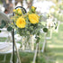 HUAESIN Fake Flowers 2 Pcs Artificial Rose Baby Breath Flowers Bouquet Yellow Plastic Eucalyptus Leaves for Wedding Bouquets Hotel Office Home Art Hall Garden Table Centerpieces Decor