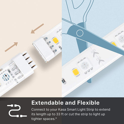Kasa Smart LED Light Strip Extension KL430E, 16 Color Zones RGBIC, 3.3ft Wi-Fi LED Lights Work with Alexa, Google Home &IFTTT, No Hub Required