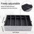 Flatware Storage Case - 5 Compartment Tableware Cutlery Container Chest with Removable PVC Lid and Easy to Carry Handles,Large Capacity Utensils,Silverware,Flatware Box(Light Grey)