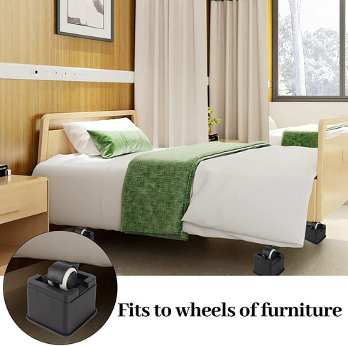Joyclub 3 Inch Heavy Duty Bed Risers Durable and Stackable Bed Lifts Fits to Casters or Legs of Sofa, Table, Couch and Bed Frame (4 Pack)
