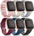 6 Pack Sport Bands Compatible with Fitbit Versa 2 / Fitbit Versa / Versa Lite / Versa SE, Classic Soft Silicone Replacement Wristbands for Fitbit Versa Smart Watch Women Men (6 Pack A, Large)
