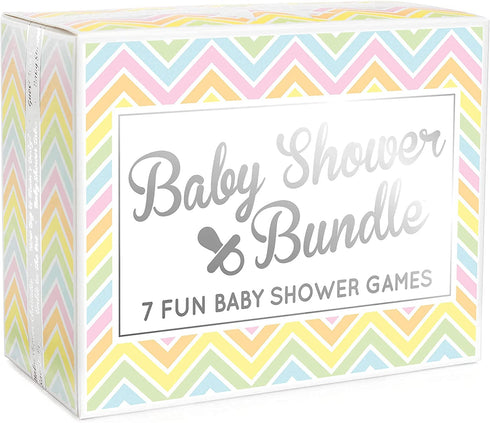 Baby Shower Bundle - 7 Fun Baby Shower Games (gender neutral party games pack for 1-20 guests - unisex/girls/boys)