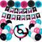 TIK TOK Birthday Party Decorations Kit,TIK TOK Party Supplies,Music Party. Included Happy Birthday Banner, Foil balloons,Latex Balloons and paper tissue pom poms for Boys Girls