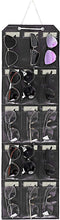 ESINGMILL Eyeglass Sunglasses Organizer Hanging Wall - Glasses Holder Storage Display Pocket Mount Hanger on Wall or Door, 9/15/25 Slots