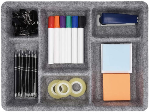 Navaris Felt Drawer Organizer Tray - Tidy Desk Drawers, Office Supplies, Jewelry, Cosmetics, Small Personal Items and Accessories - Storage Insert