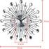 Timelike 3D Crystal Wall Clock - Celebration Decorative Metal Wall Clock, Sparkling Bling Diamond-Studded Silver Wall Clock Wall Decor for Kitchen, Living, Room Bedroom