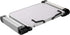 Mind Reader Collapsible Bookstand with Page Holders, Lap Desk with Adjustable Legs, Customizable Angles for Viewing, Working, Reading, Aluminum, White