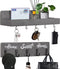 OurWarm 2 Pcs Key Holder for Wall Decorative with 10 Key Hooks, Wall Mounted Key Hangers for Wall with Mail Key Rack, Wooden Mail Organizer with Shelf, Rustic Home Decor for Entryway Hallway (Grey)