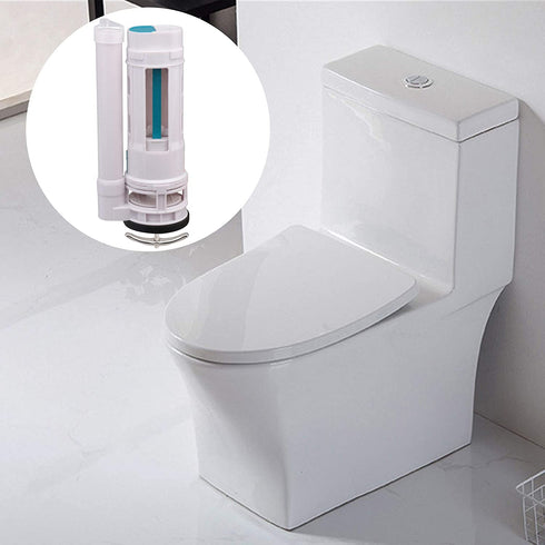BQLZR White Toilet Cistern Dual Flush Push Button Valve 25cm Height Fit for Drain Diameter 65-75mm (See Video)