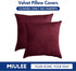 MIULEE Pack of 2 Velvet Pillow Covers Decorative Square Pillowcase Soft Solid Wine Red Cushion Case for Decor Sofa Bedroom Car 22 x 22 Inch 55 x 55 cm