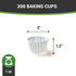 Panificio Premium 1-oz Baking Cups: Small-Pleated Ridge Cups Perfect for Muffins, Cupcakes or Mini Snacks - Black and White Press Print Design - Disposable and Recyclable - 200-CT - Restaurantware