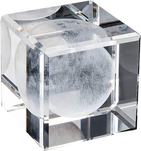 3D Dandelion Paperweight(Laser Etched) in Crystal Glass Cube Birthday (2.4x2.4x2.4) (Moon)