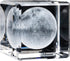 3D Dandelion Paperweight(Laser Etched) in Crystal Glass Cube Birthday (2.4x2.4x2.4) (Moon)