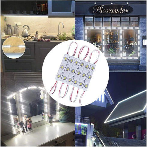 LED Module,AOOYUANKE LED Decorative light White 20pcs 9.8 Ft 5730 SMD 150LM Per LED Module IP65 Waterproof Decorative Light for Letter Sign Advertising Signs with Tape Adhesive Backside (white light)