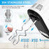 Hand Mixer Electric, IPRSTAR 400W Ultra Power 5 Speed Kitchen Handheld Mixers with Storage Case and 5 304 Stainless Steel Attachments for Easy Whipping, Mixing Brownies, Cakes and Dough Batters, White