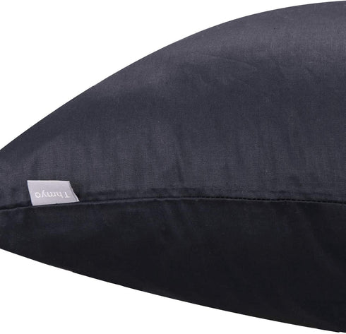 4-Pack 100% Cotton Comfortable Solid Decorative Throw Pillow Case Square Cushion Cover Pillowcase Sublimation Blank Pillow Covers(Cover Only,No Insert) (26x26 inch/ 66x66cm, Black)