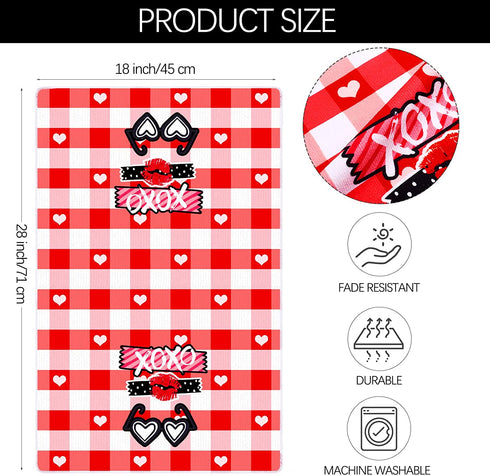 Ruisita Set of 4 Valentines Day Love Dish Towels 28 x 18 Inch Absorbent Red Buffalo Plaid Kitchen Towel Oversized Decorative Towels for Cleaning, Cooking, Baking, Drying