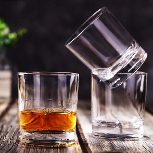 Old Fashioned Whiskey Glasses, 10 Ounce Drinking Glasses for Water, Beverages Cocktails Bourbon, Rocks Glasses for Party, Bars, Restaurants Home Father's Day Gift- Set of 4