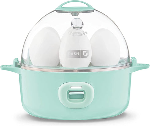 Dash Express Electric Egg Cooker, 7 Egg Capacity for Hard Boiled, Poached, Scrambled, or Omelets with Cord Storage, Auto Shut Off Feature, 360-Watt, Aqua