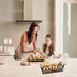 2 Tier Fruit Basket for Kitchen - Countertop Fruits Vegetable Bowl Detachable Metal Rectangular Wire Basket Stand Holder for Fruits Veggies Bread Snacks Organizer Storage