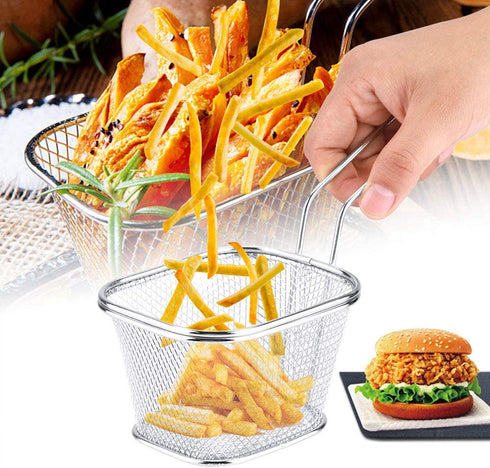 Mini Stainless Steel Chips Deep Fry Baskets Food Presentation Strainer Potato Cooking Tool