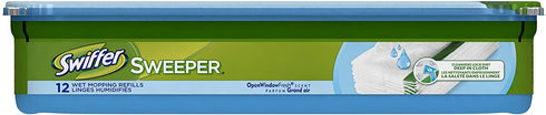 Swiffer Sweeper Wet Mopping Pad Refills for Floor Mop Open Window Scent, White, Fresh, 12 Count