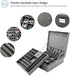 ProCase Jewelry Box Organizer for Women Girls, Two Layer Jewelry Display Storage Holder Case for Necklace Earrings Bracelets Rings Watches -Grey