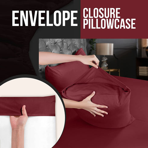 Utopia Bedding Full Bed Sheets Set - 4 Piece Bedding - Brushed Microfiber - Shrinkage and Fade Resistant - Easy Care (Full, Burgundy)