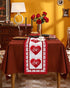 Table Runner 70 Inches Long Burlap Valentines Day Table Runners for Party Decorations, Valentine's Day Love Red Border Table Runner Farmhouse Non-slip Linen Tablecloth for Wedding Dinner