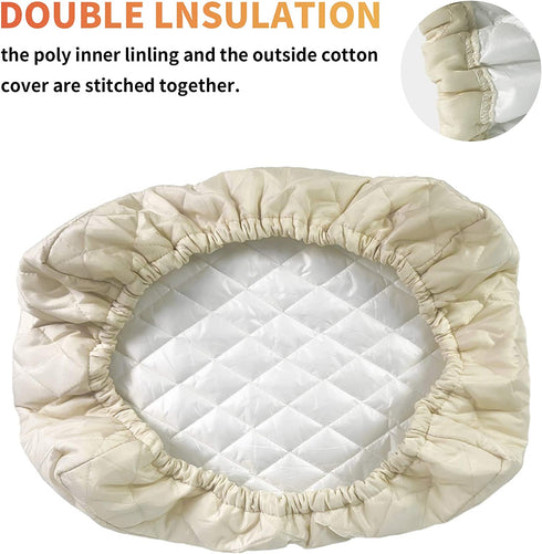 Homydom AC Cover Indoor, Air Conditioner Cover Inside AC Unit Cover Double Insulation Defender, High Elasticity, Light Yellow M-25"x 16"x 3.5"(L x H x D)