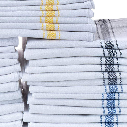 Simpli-Magic 79165 Kitchen Towels Pack of 18 Towels, 15" x 26", Herringbone Multi-Color
