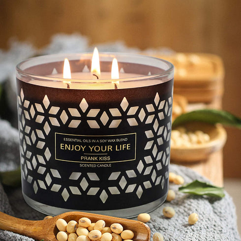 Candles for Home Scented, Lavender Scented Candles, Large 3 Wick Candle, 14.5Oz 125H, Ideal for Stress Relief, Bath, Yoga, Meditation, Gifts for Women Birthday, Mother's Day, Thanksgiving, Christmas