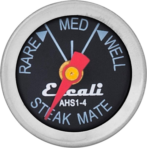Escali AHS1-4 Easy Read Mini Steak Thermometer Set, Dial Reads Rare, Medium & Well, Dishwasher Safe, Silver