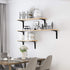 Floating Shelf Brackets,6 x 5 Inch Wall Mounted Industrial Black Metal Shelf Hardware, Shelf Support Angle L Brackets for Shelves,8 Pack