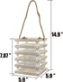 Stonebriar SB-5080B Worn White Wooden Beach House Candle Lantern with Rope Handle and Removable Glass Cylinder Hurricane, MEDIUM