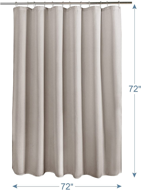 AmazerBath Waffle Shower Curtain, Heavy Duty Fabric Shower Curtains with Waffle Weave Hotel Quality Bathroom Shower Curtains, 72 x 72 Inches (Khaki)