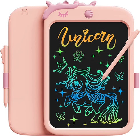 bravokids Toddler Girl Unicorn Toys Gifts - 10" LCD Writing Tablet Kids Doodle Board Drawing Learning Sensory Toys Kids Christmas Birthday Gifts for 3 4 5 6 7 8 Year Old Girls Boys (Pink)