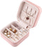 JIDUO Duomiila Small Jewelry Box, Travel Mini Organizer Portable Display Storage Case for Rings Earrings Necklace,Gifts for Girls Women (Girl Pink)