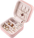 JIDUO Duomiila Small Jewelry Box, Travel Mini Organizer Portable Display Storage Case for Rings Earrings Necklace,Gifts for Girls Women (Girl Pink)
