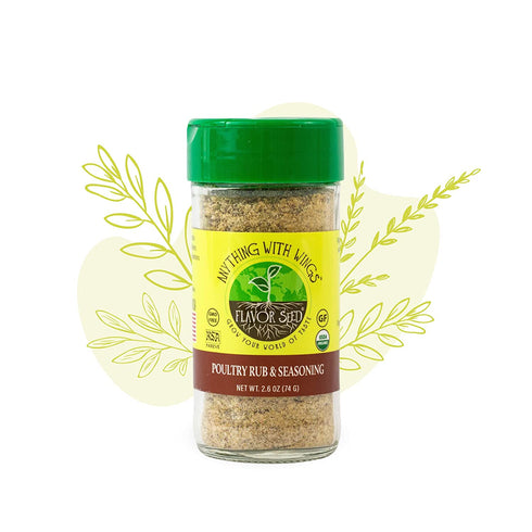 FLAVOR SEED - Anything With Wings Organic Poultry Seasoning (Jar) - Great for Chicken, Turkey, Pheasant, Eggs, Kosher, Organic Paleo, Keto, Whole 30 Diet, Best Ever Seasoning Salt