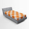 Lunarable Plaid Fitted Sheet, Traditional Diagonal Gingham Pattern Chevron Zigzag Design Plaid Illustration, Soft Decorative Fabric Bedding All-Round Elastic Pocket, Twin Size, Orange White
