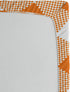 Lunarable Plaid Fitted Sheet, Traditional Diagonal Gingham Pattern Chevron Zigzag Design Plaid Illustration, Soft Decorative Fabric Bedding All-Round Elastic Pocket, Twin Size, Orange White
